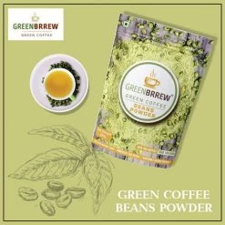 Greenbrew Snacks & Beverages Greenbrrew Organic Green Coffee Beans Powder, Pack Of 1 (200 G)