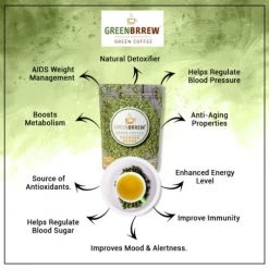 Greenbrew Snacks & Beverages Greenbrrew Organic Green Coffee Crushed Beans, Pack Of 1 (200 G)