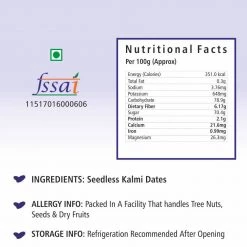 Bagul Foods Everyday Four Seedless Kalmi (Safawi) Dates 400g Grocery