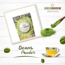 Greenbrew Snacks & Beverages Greenbrrew Organic Green Coffee Beans Powder, Pack Of 1 (200 G)