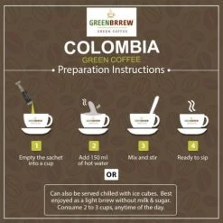Greenbrew Snacks & Beverages Greenbrrew Colombia Instant Coffee (Dark Chocolate, 20 Sachets, Pack Of 1) (30 G)