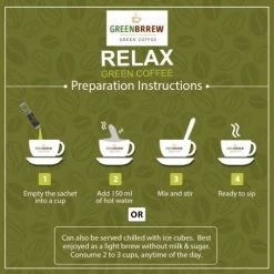 Greenbrew Snacks & Beverages Greenbrrew Relax Instant Coffee (Tulsi, 20 Sachets, Pack Of 1) (30 G)