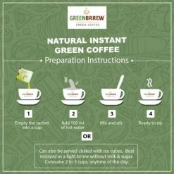 Greenbrew Greenbrrew Instant Coffee (Natural, 20 Sachets, Pack Of 1) (60 G) Snacks & Beverages