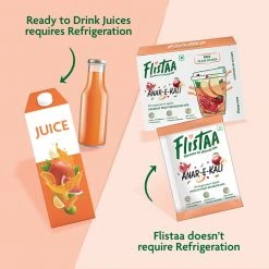 Flistaa AnarKali (Pomegranate & Apple) Instant Juice Mix (6 Sachets & FREE Shaker- Buy 2 Get 1 Free) Snacks & Beverages