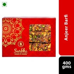 Surbhi Sweets Snacks & Beverages Surbhi Anjeer Barfi (400 G)
