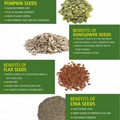 Bagul Foods Snacks & Beverages Everyday Four Raw Pumpkin + Raw Sunflower + Raw Flax + Raw Chia 150g Each |Pack Of 4 |