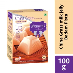 MOMENTS INDUSTRIES Moments Instant China Grass Milk Jelly - Badam Pista 100 Gm