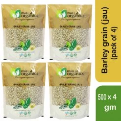 MITTAL ORGANICS PRIVATE LIMITED Mittal Organics Barley Grain (Jau) (Pack Of 4) - 500 G
