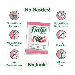 Flistaa Blushing Berry Strawberry Instant Milkshake Mix (6 Sachets & FREE Shaker- Buy 2 Get 1 Free) Snacks & Beverages