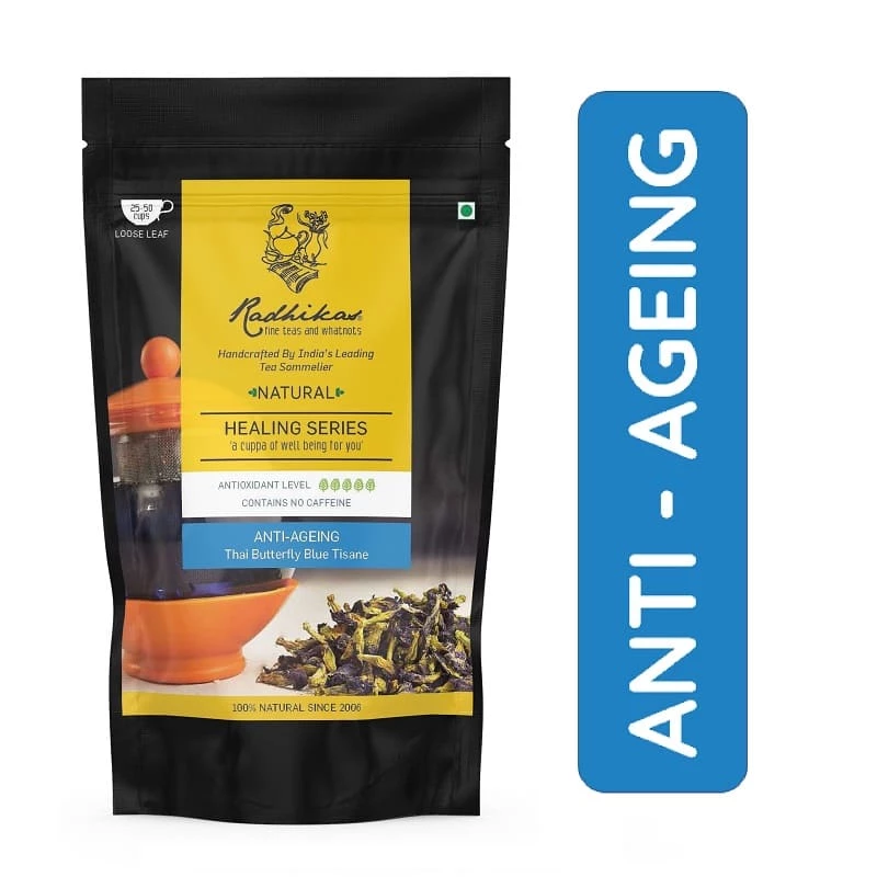 Radhikas Fine Teas And Whatnots Snacks & Beverages Radhikas Fine Teas Anti-Ageing Thai Butterfly Blue Tisane (50 G) 3 Radhikas Fine Teas And Whatnots Snacks & Beverages Radhikas Fine Teas Anti-Ageing Thai Butterfly Blue Tisane (50 G)