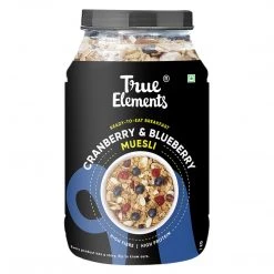 Snacks & Beverages True Elements Cranberry And Blueberry Muesli (1 Kg)