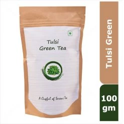 Camelia Twigs Camellia Twigs Darjeeling Green Tea With Natural Tulsi Leaves (100 G Pouch)