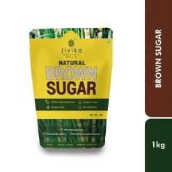 Jivika Naturals Pure & Natural Brown Sugar 1KG Sugar Salt & Jaggery