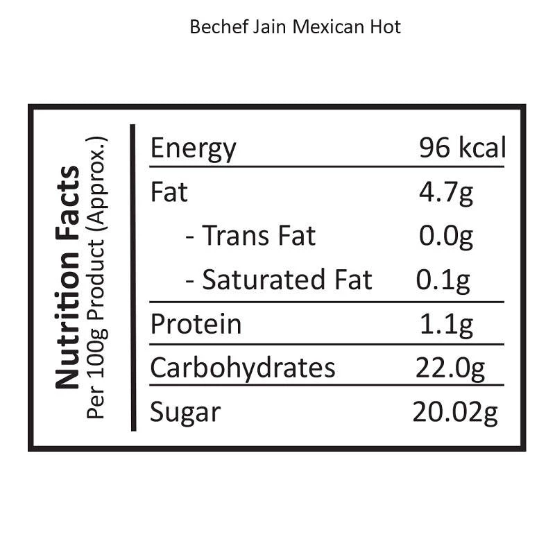 Be Cheff Bechef Jain Mexican Hot Sauce (300 Gms) 5 Be Cheff Bechef Jain Mexican Hot Sauce (300 Gms)