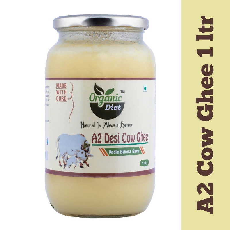 Grocery Organic Diet A2 Desi Cow Bilona Ghee, 1 Ltr 3 Grocery Organic Diet A2 Desi Cow Bilona Ghee, 1 Ltr