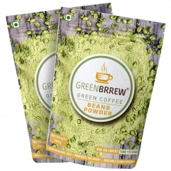 Greenbrew Snacks & Beverages Greenbrrew Organic Green Coffee Beans Powder, Pack Of 1 (200 G)