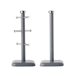 Peng Essential Haden Perth Towel Pole And Mug Tree Slate Grey Personal & Home Care