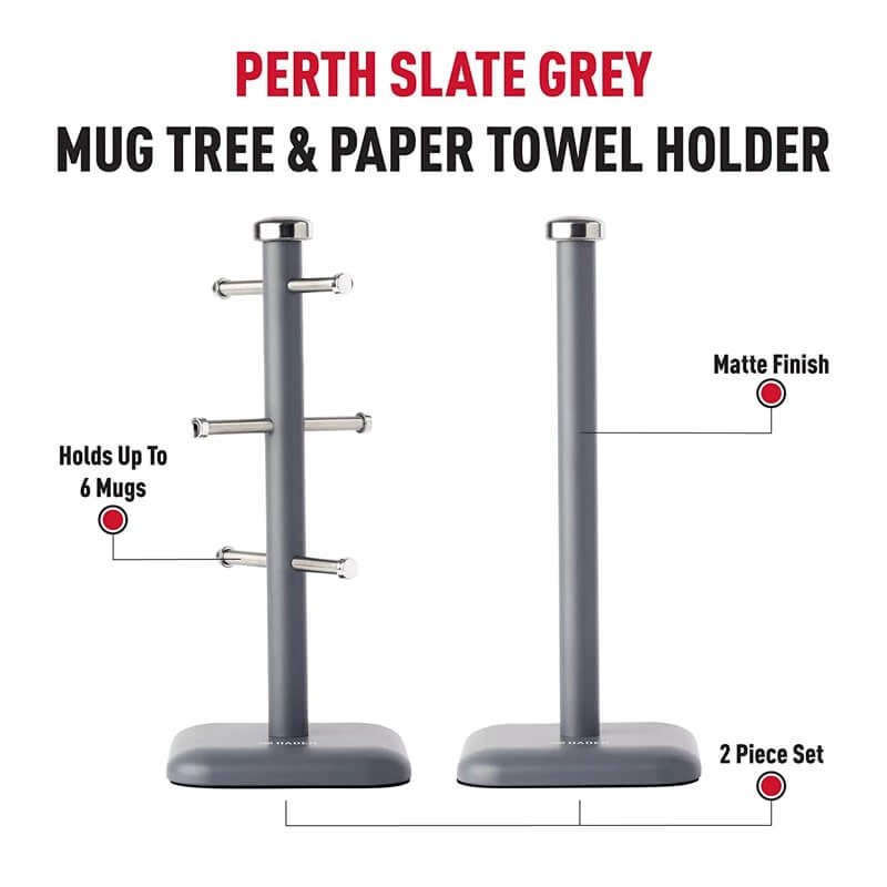 Peng Essential Haden Perth Towel Pole And Mug Tree Slate Grey Personal & Home Care 4 Peng Essential Haden Perth Towel Pole And Mug Tree Slate Grey Personal & Home Care
