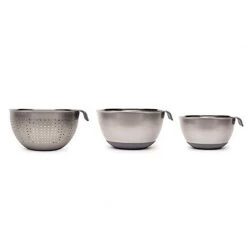 Peng Essential Personal & Home Care Haden 3Pc Mixing Bowl And Colander Set - Slate Grey