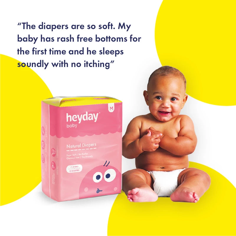 Heyday Natural & Organic Large Baby Diapers (7 Diapers | 13-20 Kg) Personal & Home Care