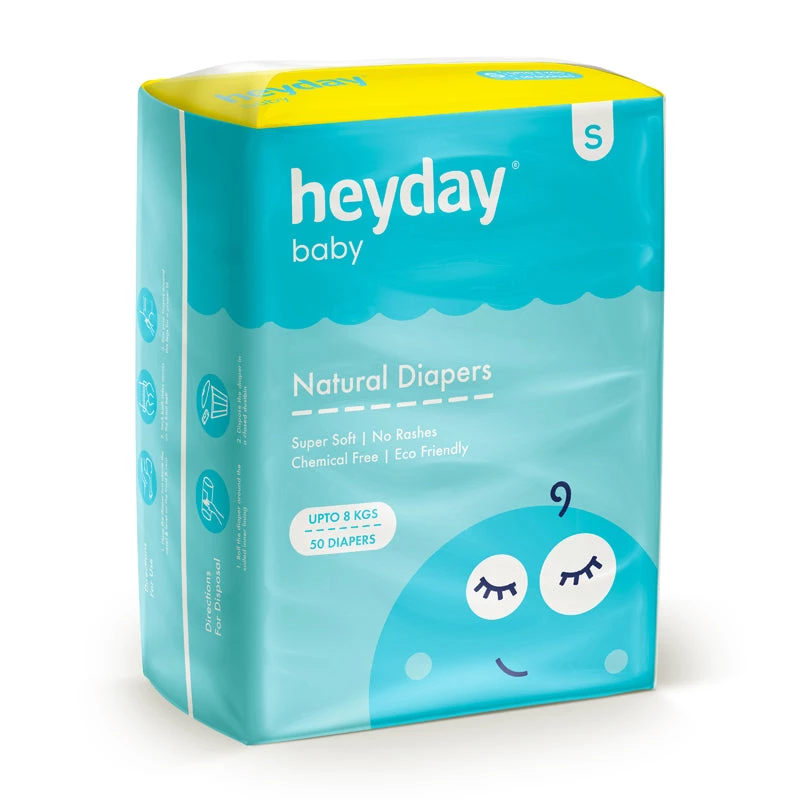 Personal & Home Care Heyday Natural & Organic Small Baby Diapers (50 Diapers | Upto 8 Kg)
