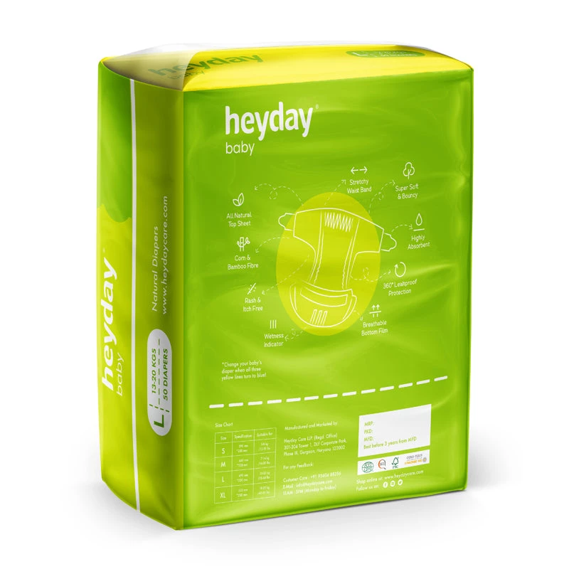 Personal & Home Care Heyday Natural & Organic Large Baby Diapers (50 Diapers | 13-20 Kg) 8 Personal & Home Care Heyday Natural & Organic Large Baby Diapers (50 Diapers | 13-20 Kg)