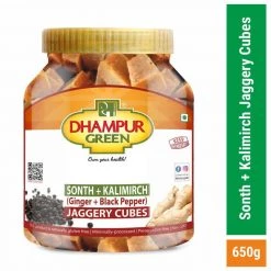 Dhampur Green Sonth & Black Pepper Jaggery Cubes 1.3kg (Pack Of 2x650g) Grocery