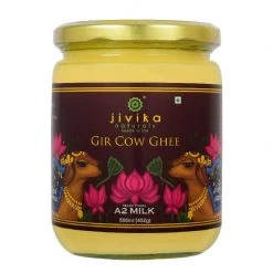 Jivika Naturals® A2 Gir Cow Desi Ghee - 500ml Glass Bottle Grocery