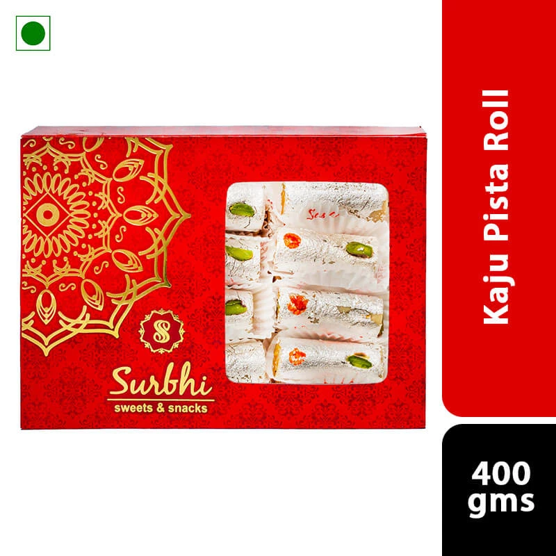 Surbhi Sweets Surbhi Kaju Pista Roll (400 G) 3 Surbhi Sweets Surbhi Kaju Pista Roll (400 G)