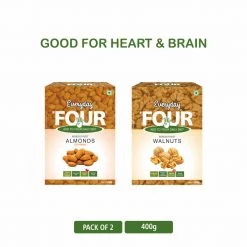 Bagul Foods Everyday Four Californian Almonds + Walnuts (Akhrot) | Combo Pack |200g Each
