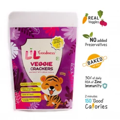 Lil Goodness Snacks & Beverages Lil'Goodness Multigrain Beetroot Crackers (100 G) (Pack Of 3)