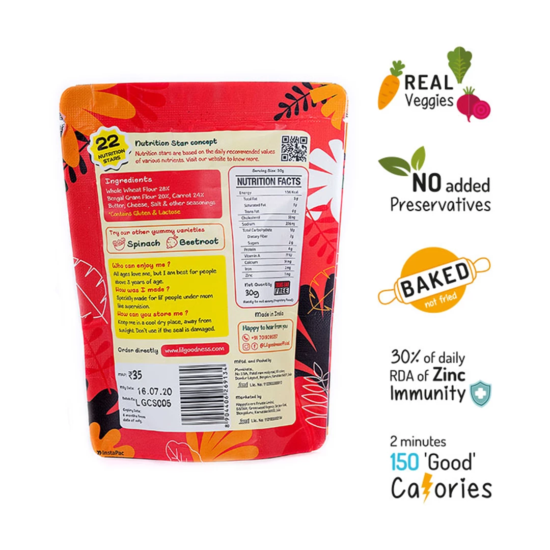 Lil Goodness Lil'Goodness Multigrain Beetroot Crackers (30 G) (Pack Of 8) Snacks & Beverages 5 Lil Goodness Lil'Goodness Multigrain Beetroot Crackers (30 G) (Pack Of 8) Snacks & Beverages