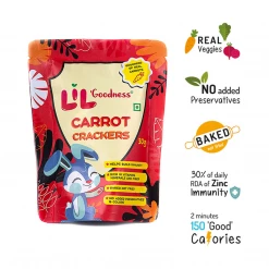 Lil Goodness Snacks & Beverages Lil'Goodness Multigrain Carrot Crackers (30 G) (Pack Of 8)