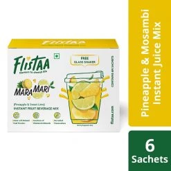 Snacks & Beverages Flistaa Mara Mari (Pineapple & Mosambi) Instant Juice Mix (6 Sachets & FREE Shaker Buy 2 Get 1 Free)