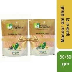 MITTAL ORGANICS PRIVATE LIMITED Mittal Organics Masoor Dal Dhuli (Pack Of 2) - 500 G Grocery