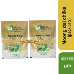 MITTAL ORGANICS PRIVATE LIMITED Mittal Organics Moong Dal Chilka (Pack Of 2) - 500 G Grocery
