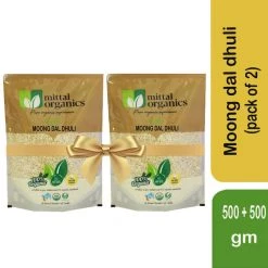 MITTAL ORGANICS PRIVATE LIMITED Mittal Organics Moong Dal Dhuli (Pack Of 2) - 500 G