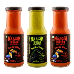 Naagin Sauce Snacks & Beverages Naagin Indian Hot Sauce Combo (Bhoot X 2, Kantha X 1) (Pack Of 3) (230 G X 3 = 690 G)