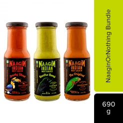 Naagin Sauce Naagin Indian Hot Sauce Combo (Original X 1, Kantha X 1, Bhoot X 1) (Pack Of 3) (230 G X 3 = 690 G) Snacks & Beverages