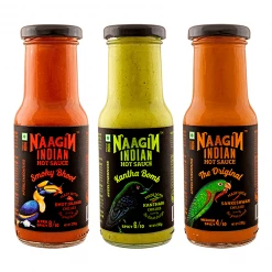 Naagin Sauce Naagin Indian Hot Sauce Combo (Original X 1, Kantha X 1, Bhoot X 1) (Pack Of 3) (230 G X 3 = 690 G) Snacks & Beverages