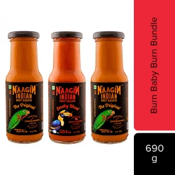 Naagin Sauce NAAGIN Indian Hot Sauce Combo (Original X 2, Bhoot X 1) (Pack Of 3) (230 G X 3 = 690 G)