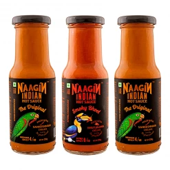Naagin Sauce NAAGIN Indian Hot Sauce Combo (Original X 2, Bhoot X 1) (Pack Of 3) (230 G X 3 = 690 G)
