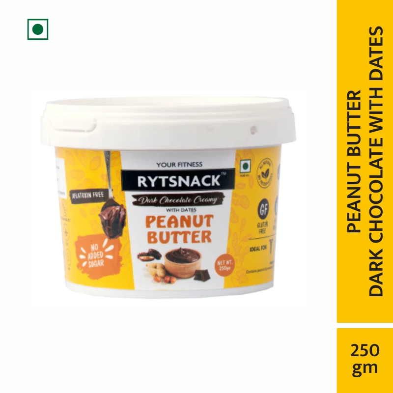 Rytsnack Vegan Peanut Butter Dark Chocolate With Dates (250 G) 3 Rytsnack Vegan Peanut Butter Dark Chocolate With Dates (250 G)