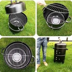 Peng Essentials 3 In 1 Triple Layered Barrel Barbecue Grill, Smoker And Fire Pit
