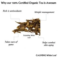 Radhikas Fine Teas And Whatnots Radhikas Fine Teas Calming White Leaf (50 G) Makes 25 Cups Snacks & Beverages