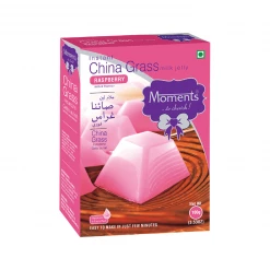 MOMENTS INDUSTRIES Moments Instant China Grass Milk Jelly - Raspberry 100 Gm Grocery