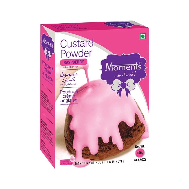 MOMENTS INDUSTRIES Grocery Moments Custard Powder - Raspberry 100 Gm 4 MOMENTS INDUSTRIES Grocery Moments Custard Powder - Raspberry 100 Gm