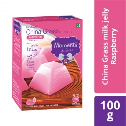 MOMENTS INDUSTRIES Moments Instant China Grass Milk Jelly - Raspberry 100 Gm Grocery