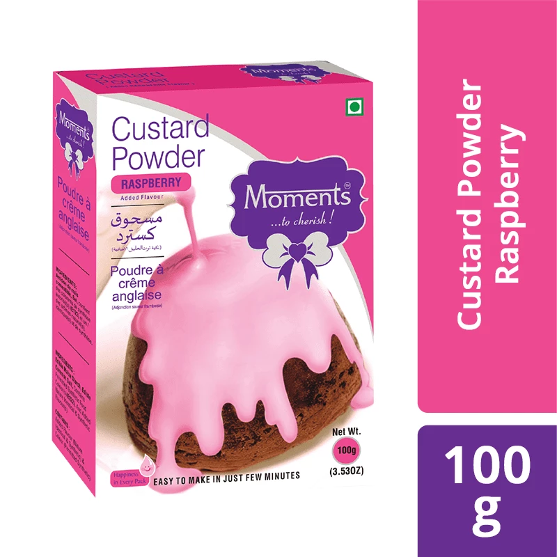 MOMENTS INDUSTRIES Grocery Moments Custard Powder - Raspberry 100 Gm 3 MOMENTS INDUSTRIES Grocery Moments Custard Powder - Raspberry 100 Gm
