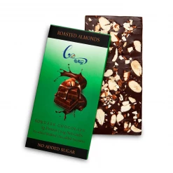 GoWhey - Roasted Almond -Keto Friendly -Sugar Free - Stevia Sweetened - 60% Indian Dark Chocolate Bar - 50g (Pack Of 2)
